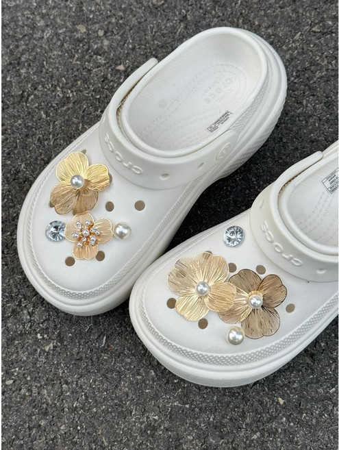 假日花園 金屬花朵鞋扣 A款/B款 適用於Crocs洞洞鞋裝飾配件 (不含鞋)
