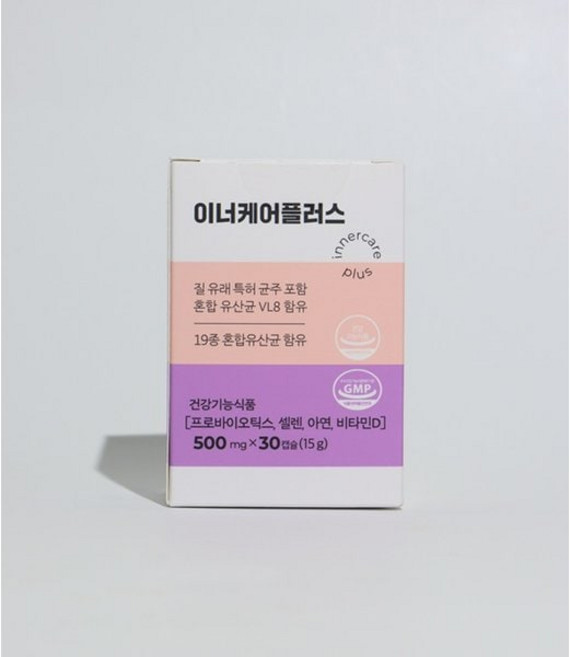 세종메딕스 이너케어플러스 프로바이오틱스 여성 질 유래 균 셀렌 비타민D 아연, 1개, 단품