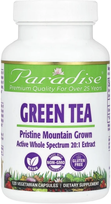 Paradise Herbs 녹차 250mg 베지 캡슐 120정, ParadiseHerbs녹차250mg베지캡슐120정, 1개 - 쿠팡