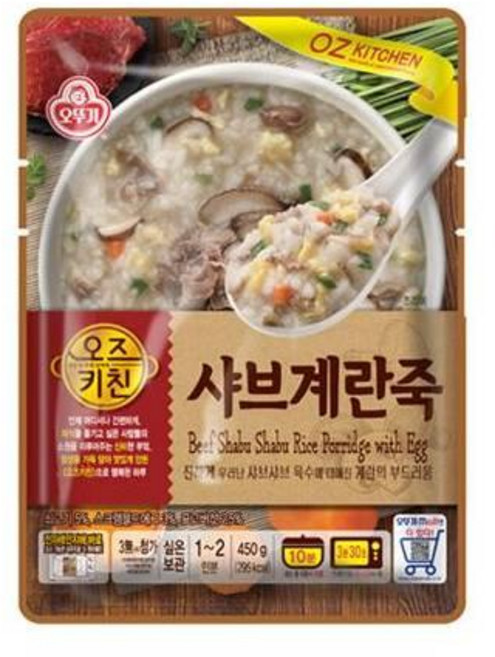 오뚜기 오즈키친 샤브계란죽 18개 1세트, 450g, 2개