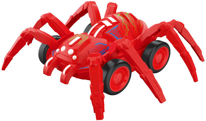 토이즈데이 다리가 움직이는 스파이더 거미 후렉션카 어린이 장난감 단체 선물 구디백, 1개, 레드