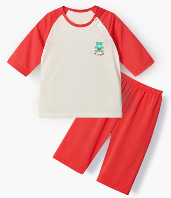 유니프랜드 아동용 젤리곰 쿨메쉬 7부내의 상하 세트