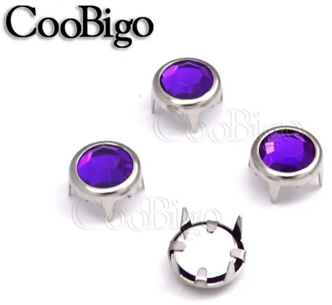 모조 다이아몬드 클로 크리스탈 스터드 리벳 펑크 네일 헤드 DIY 가죽 공예 모자 가방 신발 의류 벨트 스파이크 액세서리 8mm 100, Color 8, 1개