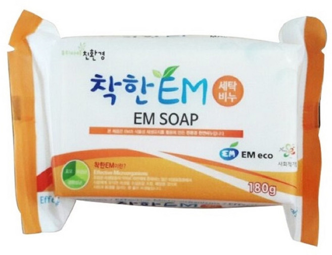 착한EM 세탁비누 빨래비누 180g x5개, 5개