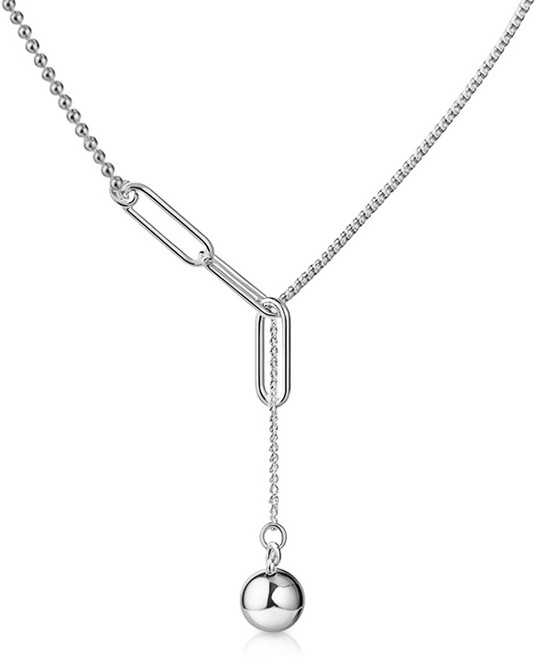 ARIN 실버925 체인 볼 드롭 목걸이 AND014