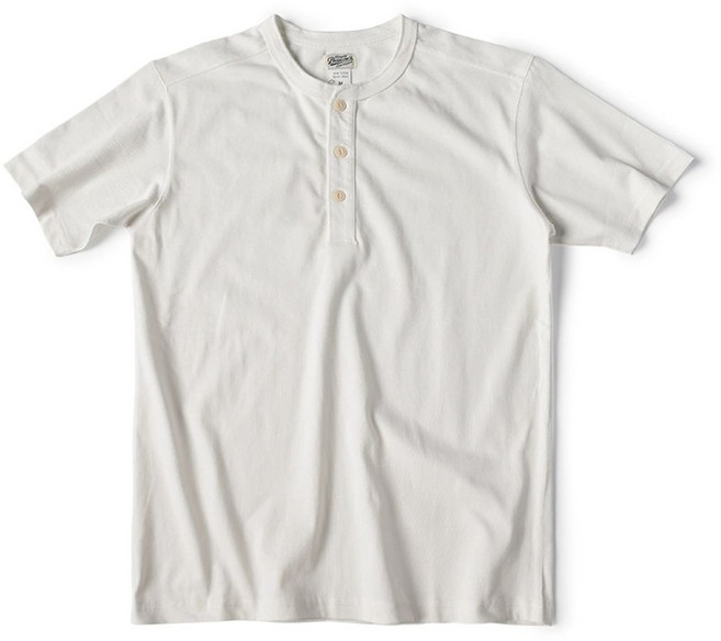 브론슨 헨리넥 반팔티 슬리브 쇼트 코튼 10.6oz 티셔츠, 1개, A. 하얀색, F. 3XL