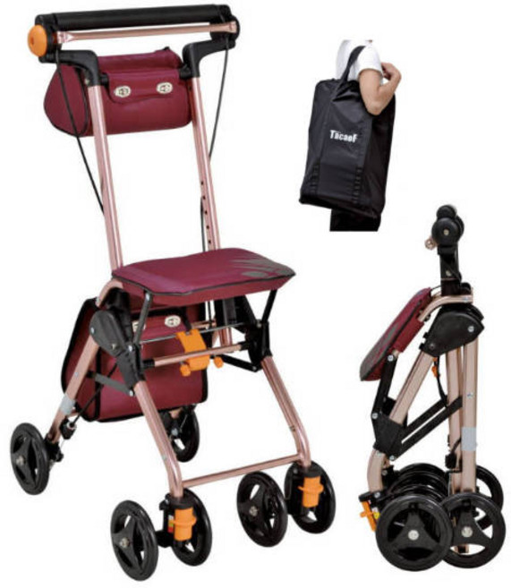 노인 실버카 가벼운 어르신 보행기 워커 휴대용 경량 할머니 유모차, 1개