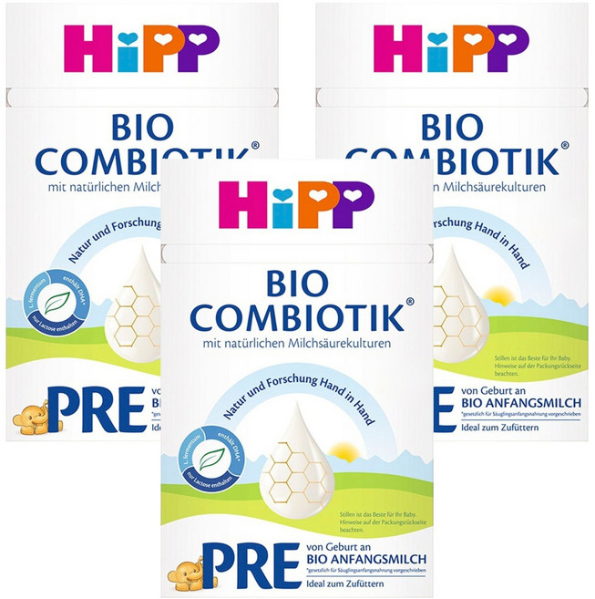 힙분유 신생아용 프레 콤비오틱 Hipp Initial milk Pre Combiotik, 600g, 3개