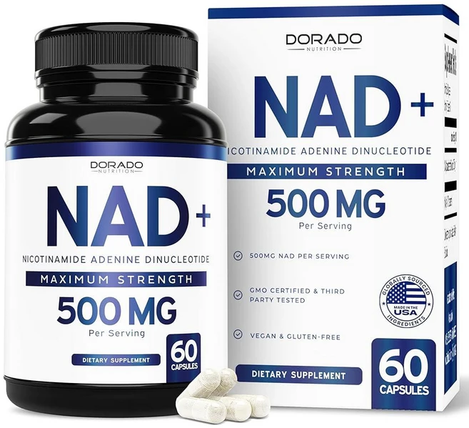 NAD Supplement 30 Capsules - Premium Nicotinamide 500mg of 95% Pure NAD+ Per Serving Booster Simil, 60개 (1팩), 1개 - 쿠팡