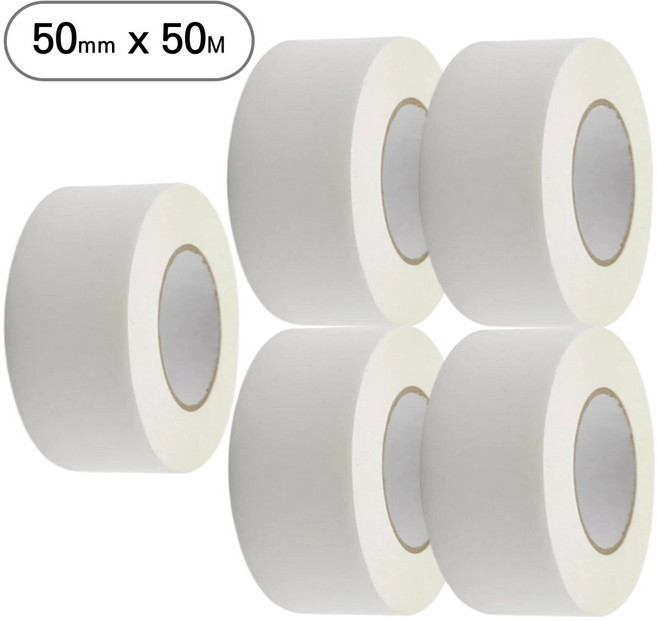 아트위브 대용량 종이 마스킹 테이프 아이보리 50mm (50M), 5개