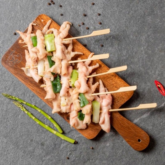 캠핑 모듬 꼬치 염통꼬치 닭꼬치 파닭꼬치 꼬치구이 세트, 1개, 05.파닭발꼬치 5꼬치, 250g