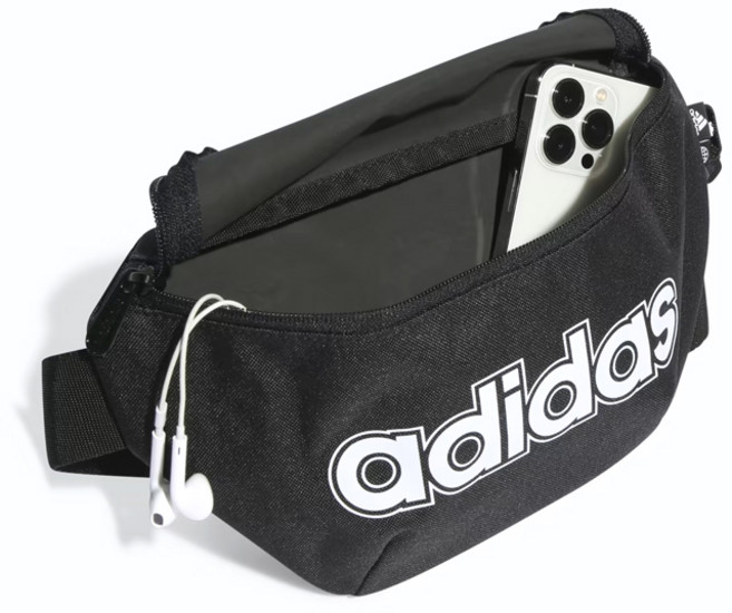 아디다스 클래식 파운데이션 웨이스트 백 HT4777, 블랙 + 화이트, 1개