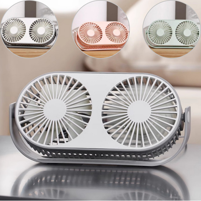 스와브남 향기나는 미니 탁상용선풍기 듀얼팬 소형 손풍기, 핑크