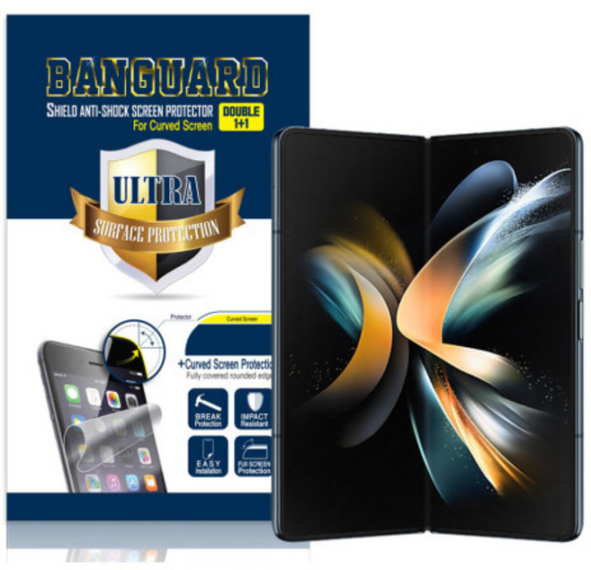 닥터가드 국내생산 뱅가드 휴대폰 액정 보호 필름, 1세트, 갤럭시Z폴드4