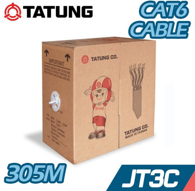 大同網路線 CAT6 305M 灰 (23AWG), 1個