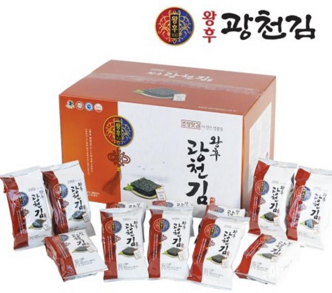 광천조양맛김 왕후 광천김 재래김 조미김 식탁김 40봉지 칼라박스 (본사 발송), 40개, 10g