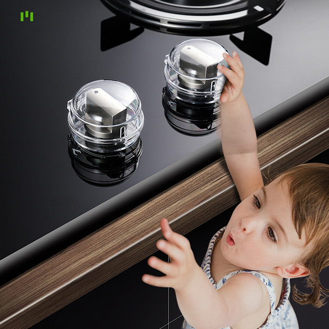 2p/4p/6p구성 가스렌지 벨브 캡 커버 스위치 케이스 손잡이 안전 덮개, 2세트, 투명