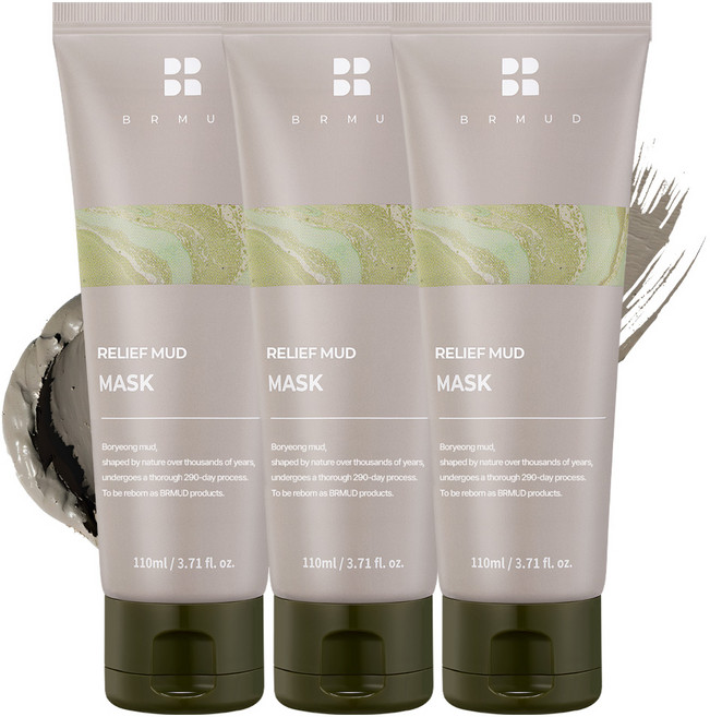 비알머드 리커버리 머드 모공 각질 보령머드 마스크팩, 1개입, 3개