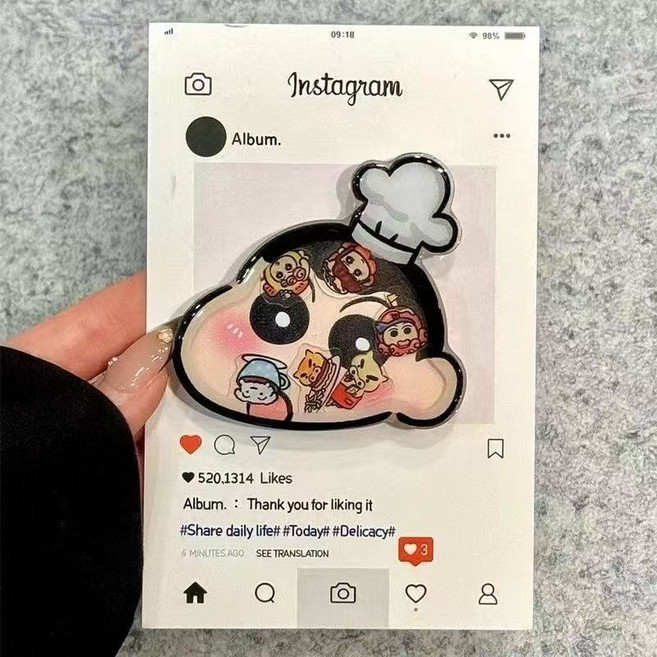 그레몬 얼굴안에서 움직이는캐릭터 짱구 그립톡 스마트톡, 1개, 요리사 짱구