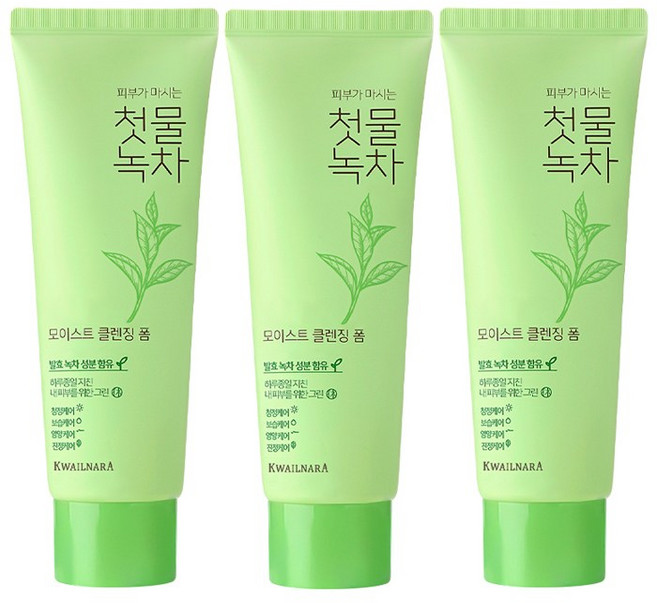 과일나라 첫물녹차 모이스트 클렌징 폼, 50g, 3개