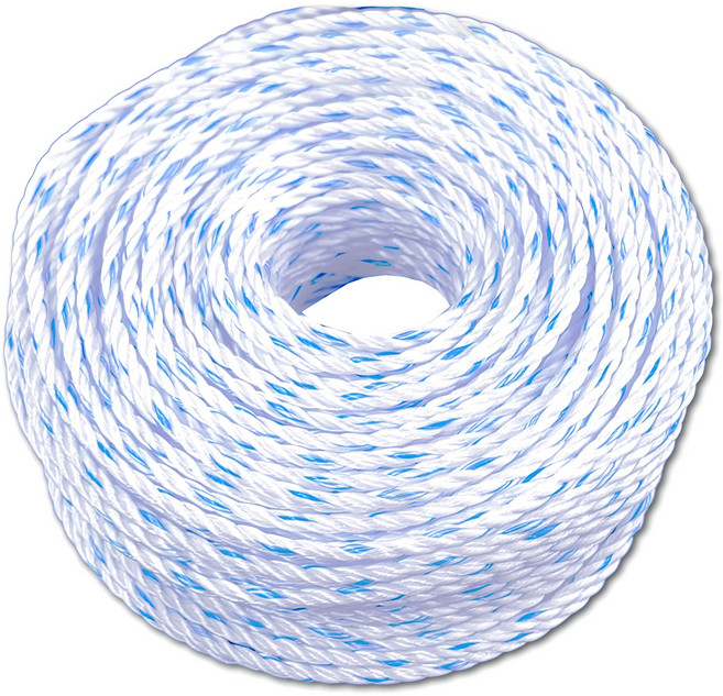 PP 다용도 로프 빨래줄, 백색 + 파란띠, 1개