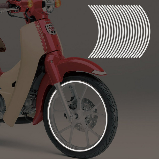 오토티엔 슈퍼커브110 2018년-2026년 튜닝 휠스티커 림테이프 데칼 스티커 1717, White(흰색), 1세트