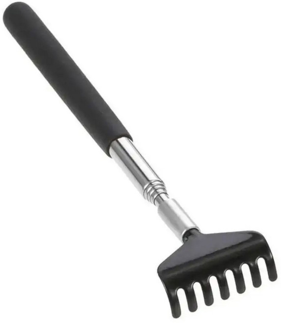 휴대용 가방이 있는 접이식 백 효자손 금속 스테인레스 스틸 도구, [03] QC-hei-1PC