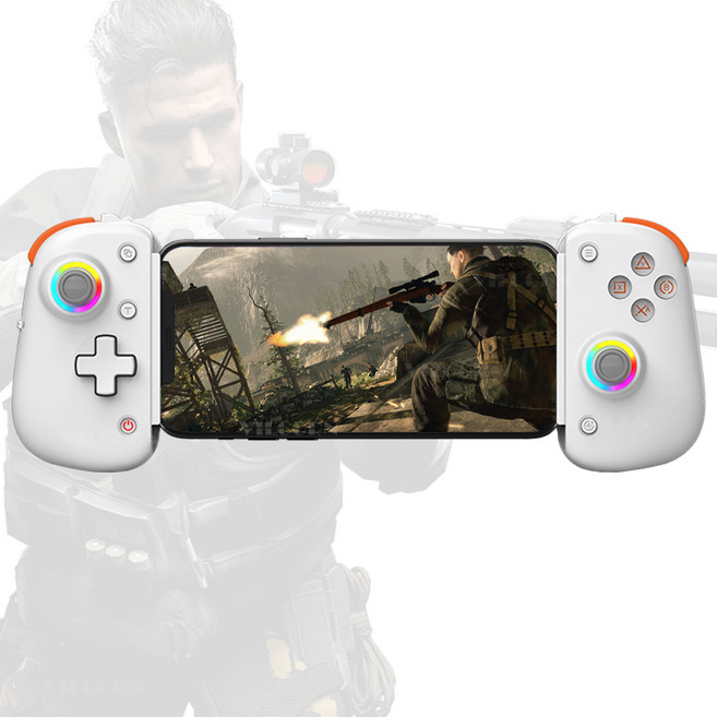 VILCORN D8PRO 모바일 태블릿 무선 게이밍 컨트롤러 안드로이드 IOS 게임패드, 백색, 1개