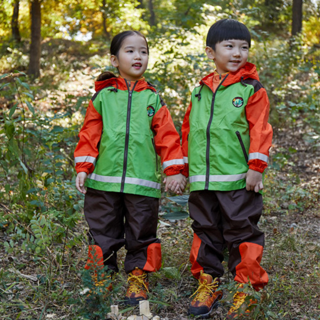 유키즈 [ 키즈 아웃도어 ] 아동 기능성 숲체험복 E 멜빵바지