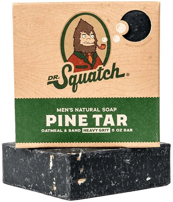 Dr. Squatch 파인 타르 네추럴 소프 비누바, Dr. Squatch 헤비 그릿이 있는 남성용 올 내추, 1개 - 쿠팡