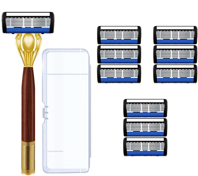 코코유 남자 면도기 추천 프리미엄 수동 면도기 7중날 QH-24, 9개, Blue, ZJ-1