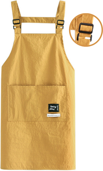 오유핏 남녀공용 길이조절 버클형 방수 앞치마, 1개, 머스타드