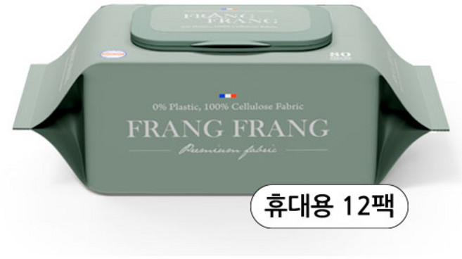 프랑프랑 플라스틱0% 써밋 저자극 아기 물티슈 60gsm 셀룰로오즈100% 휴대용, 60, 20개입, 12개