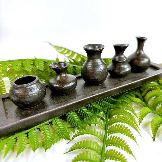 [왓위셀] 복이들어오는 미니 항아리 장독대 옹기 세트, 08 멧돌+절구 set + 도기밑받침