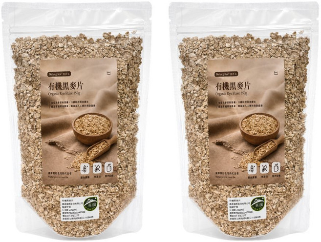 Naturgrace 樂而泉 有機黑麥片 無添加 即沖即食, 350g, 2個