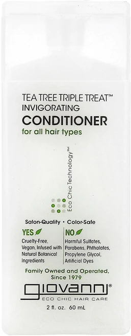 몸관리하세요 겨울입니다 Giovanni Tea Tree Triple Treat 인비고레이팅 컨디셔너 모든 모발용 60ml(2fl oz) 특별관리진행, GiovanniTeaTreeTripleTreat인비고레 - 쿠팡