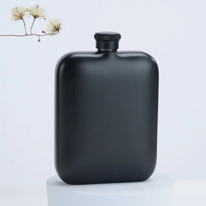 캠핑용 포켓 위스키 힙 플라스크 스테인레스 스틸 누출 방지 알코올 병 남성용 선물 6 Oz, 03 black, 1개
