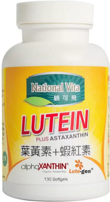 National Vita 顧可飛 金盞花葉黃素 紅藻蝦紅素軟膠囊, 1個