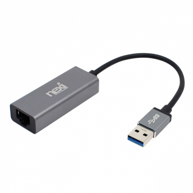 넥시 USB3.0 기가비트 이더넷 유선 랜카드 노트북용, NEXI UE30D NX801[다크실버], 1개