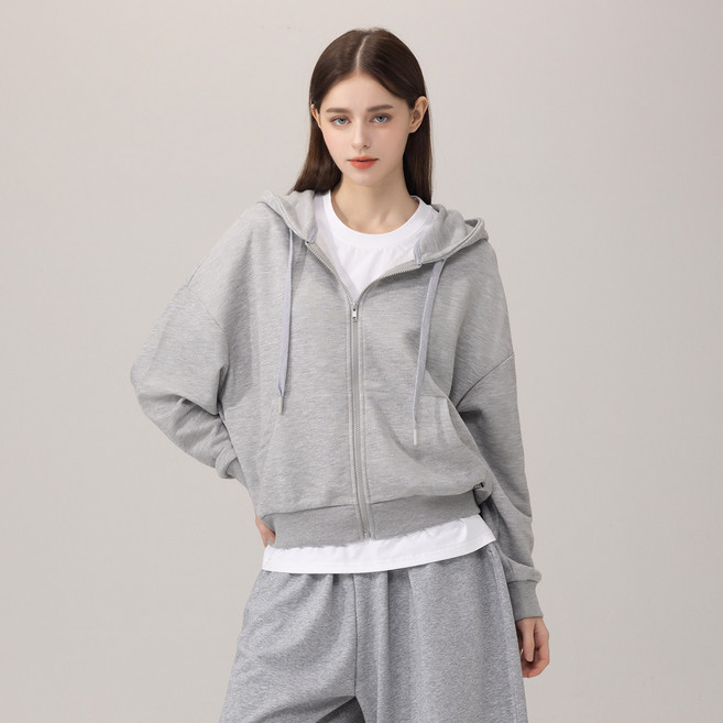 에버라스트 여성 스웨트 미니쭈리 후드자켓