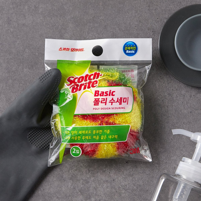 3M 3M 베이직 폴리수세미 2P(자두 그린), 3M 3M 베이직 폴리수세미 2P(자두,그린)