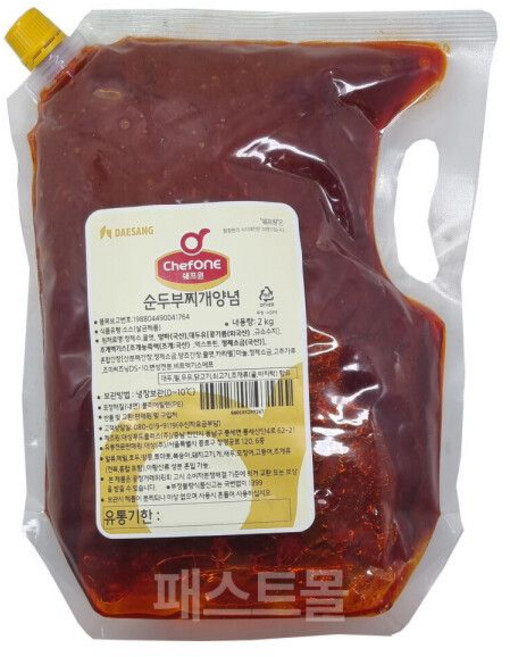 쉐프원 대상 순두부찌개양념 2Kg 대용량, 1개