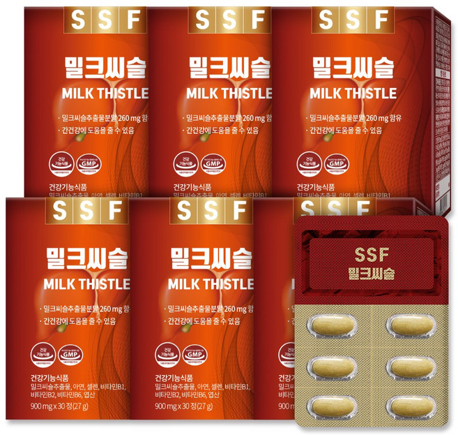 순수식품 밀크씨슬, 30정, 6개