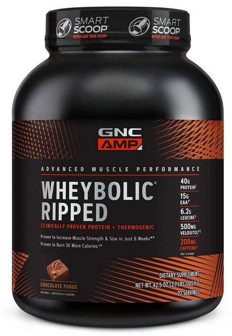지엔씨 웨이볼릭 립드 프로틴 단백질 파우더 초콜릿퍼지맛 GNC AMP Wheybolic Ripped, 1개