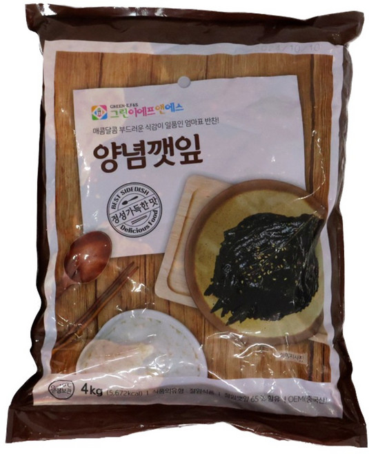 그린이에프앤에스 업소용 양념깻잎, 3개, 4kg