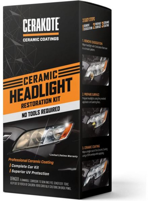 CERAKOTE® 세라믹 헤드라이트 복원 키트 – 차량을 소유하고 있는 동안 지속되도록 보장 – 헤드라이트를 새 상태로 되돌립니다. - 3단계의 쉬운 단계 - 전동 공구가 필요하, 1개