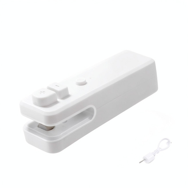 USB迷你封口機 行動食品袋密封器 充電款, 5代白色充電款400mAh, 1個
