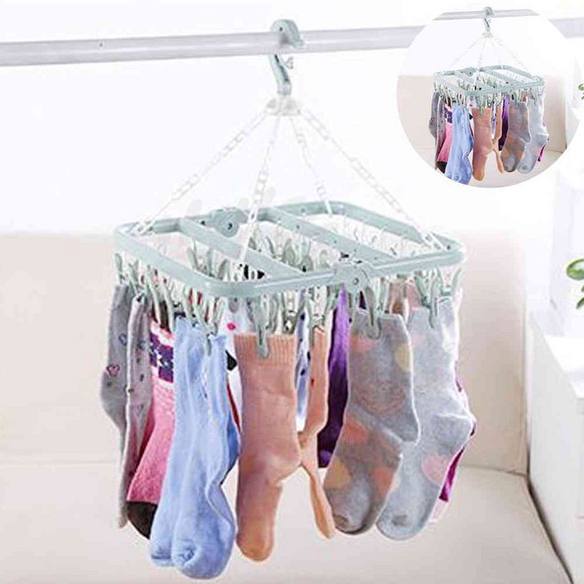 틈새공간 속옷 양말건조대 32구 미니건조대 스타킹 빨래집게 베란다 빨래건조대