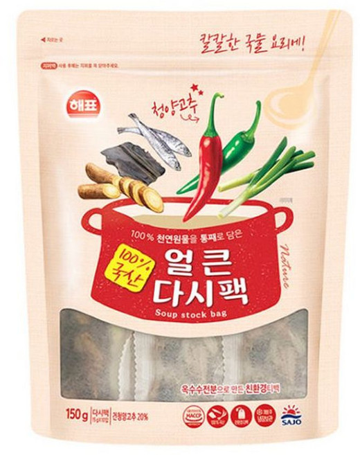 얼큰 2개 다시팩 사조해표 150g X 간단 즉석식품 어린, 1개, 1ml, 1g