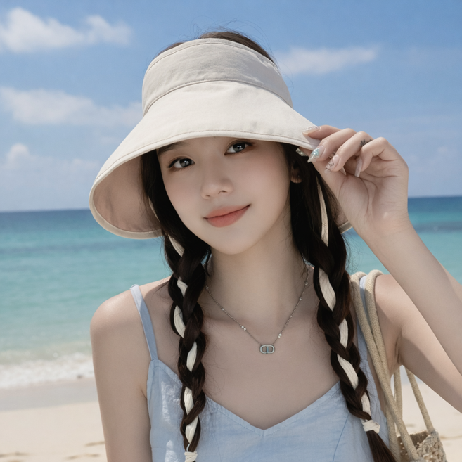 라몬 휴대용 돌돌이 썬캡 초경량 UV 자외선차단 모자